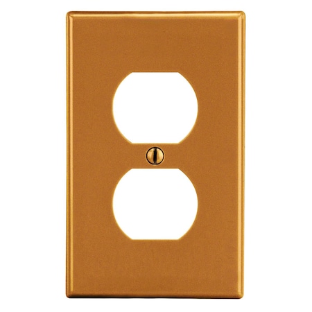 Hubbell Wiring Device-Kellems Wallplate, 1-Gang, 1) Duplex, Orange P8OR